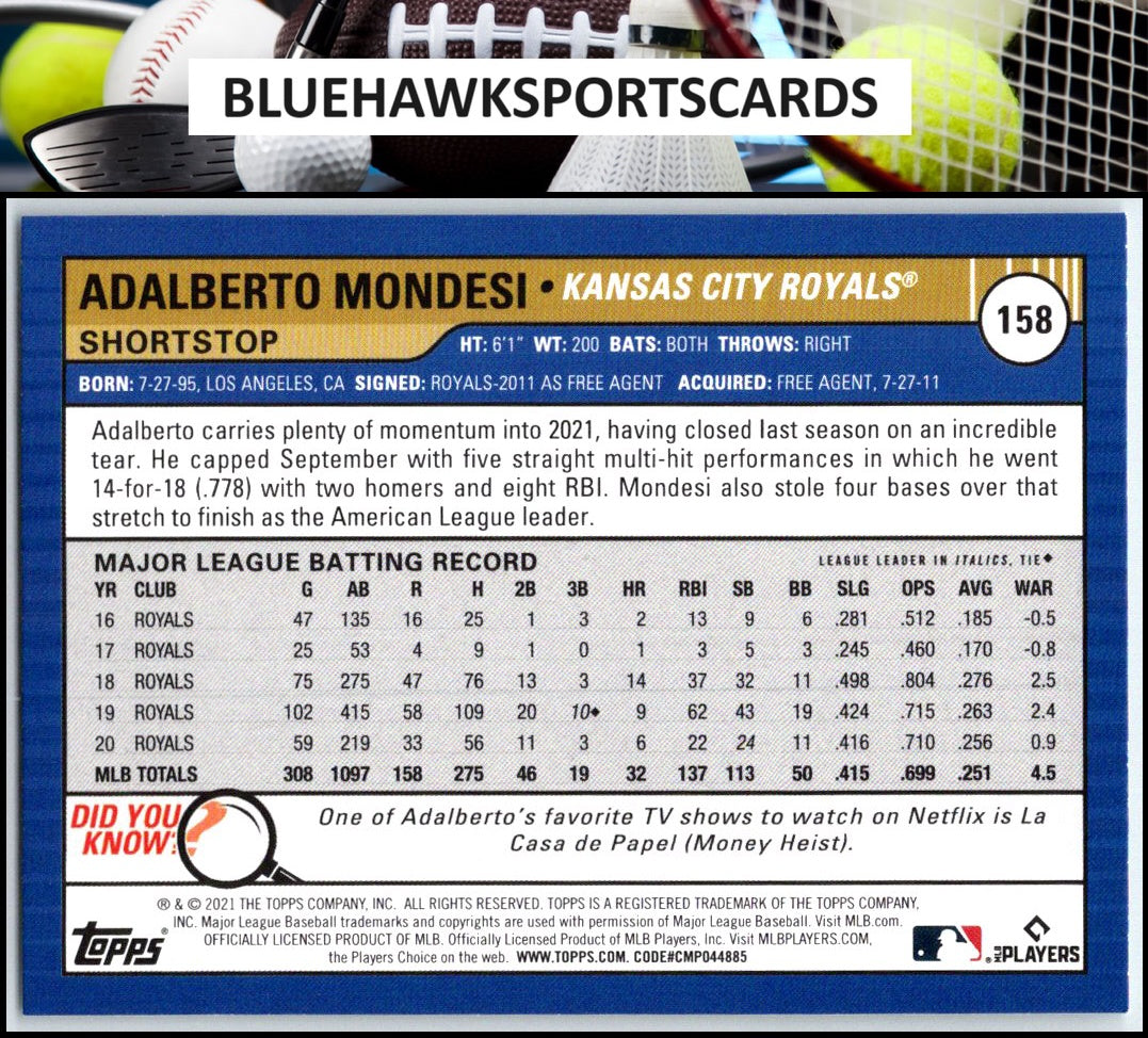 2021 Topps Big League #158 Adalberto Mondesi