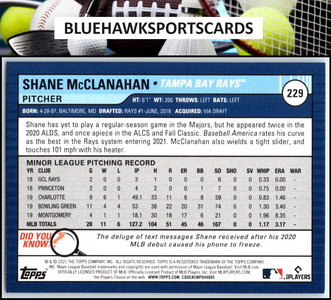 2021 Topps Big League #229 Shane McClanahan