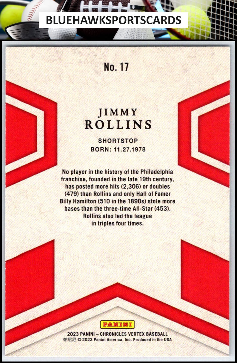 2023 Panini Chronicles #17 Jimmy Rollins Vertex
