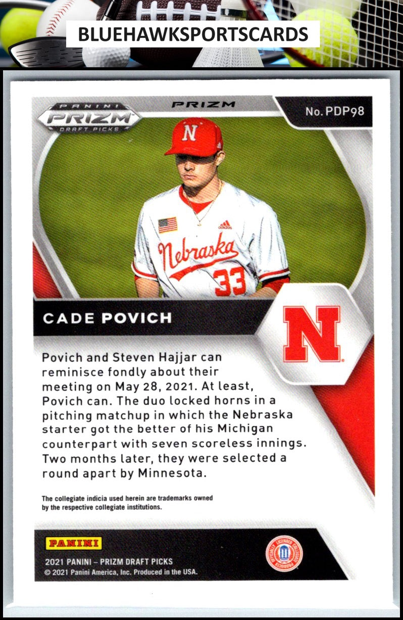 2021 Panini Prizm Draft Picks #PDP98 Cade Povich Silver Prizm