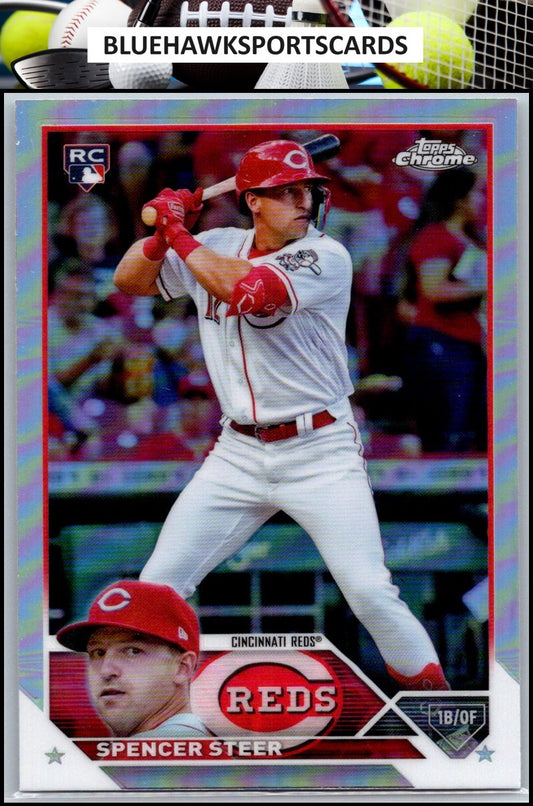 2023 Topps Chrome #146 Spencer Steer Refractors
