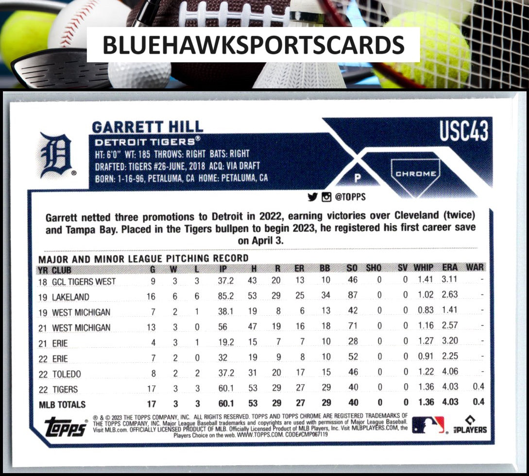 2023 Topps Chrome Update #USC43 Garrett Hill