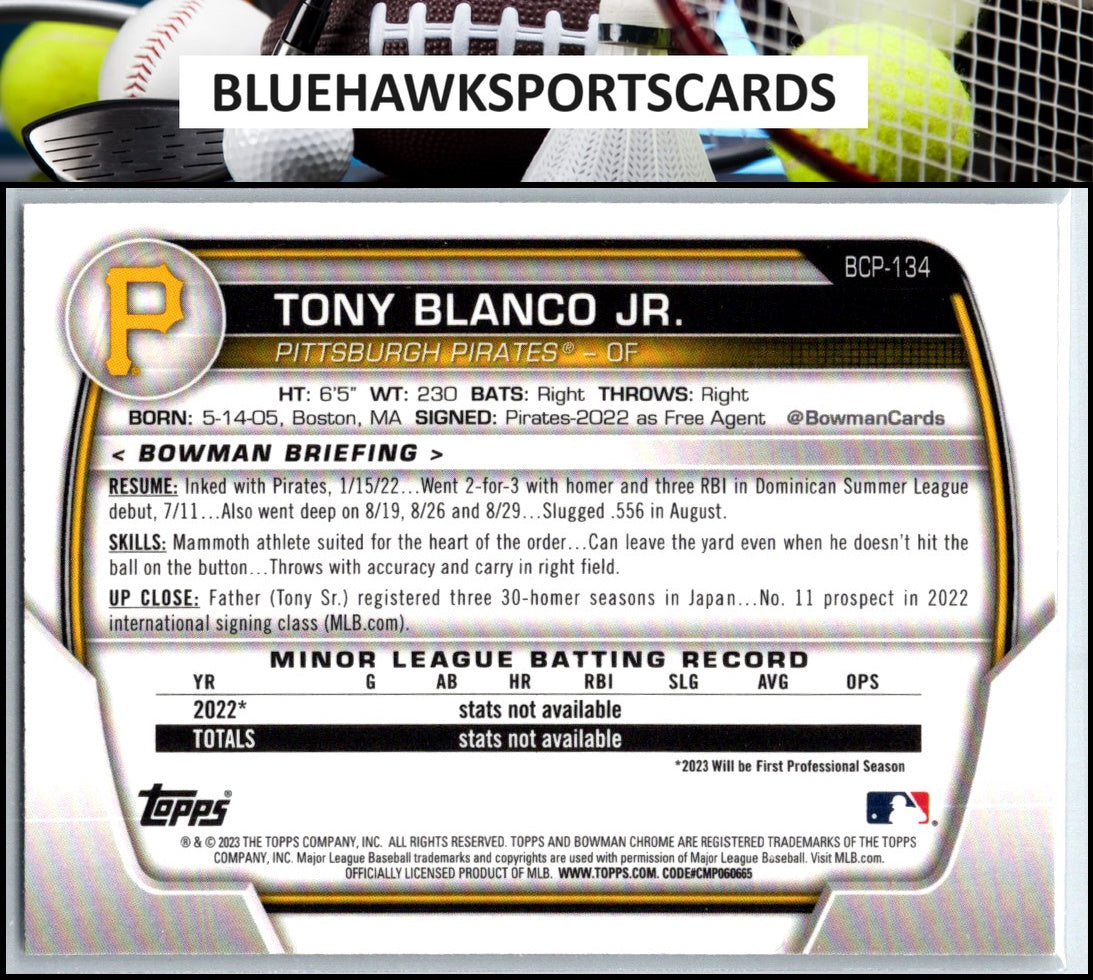 2023 Bowman #BCP-134 Tony Blanco Jr. Chrome Prospects