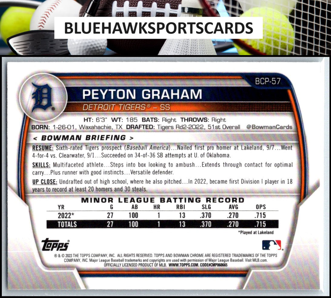 2023 Bowman #BCP-57 Peyton Graham Chrome Prospects