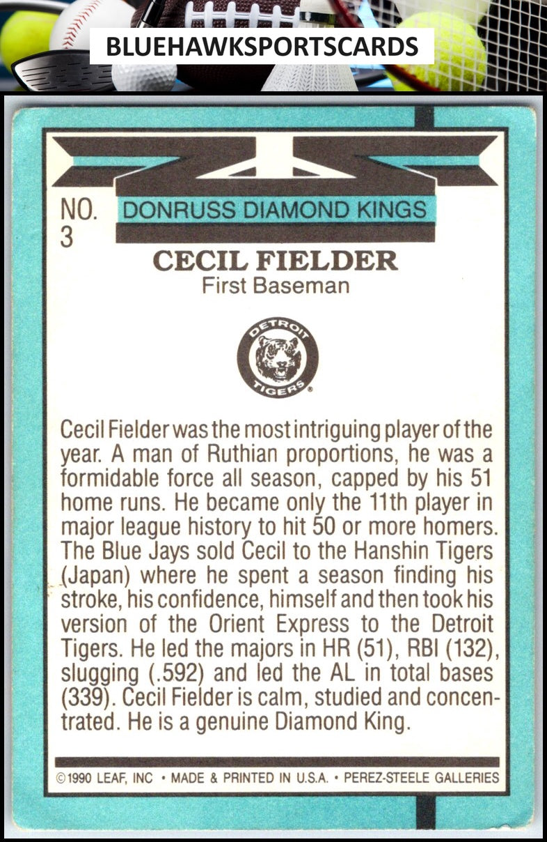 1991 Donruss #3b Cecil Fielder
