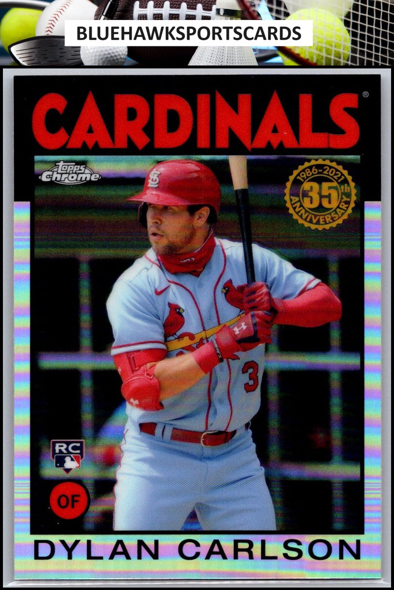 2021 Topps Chrome #86BC-6 Dylan Carlson 1986 Topps Baseball 35th Anniversary