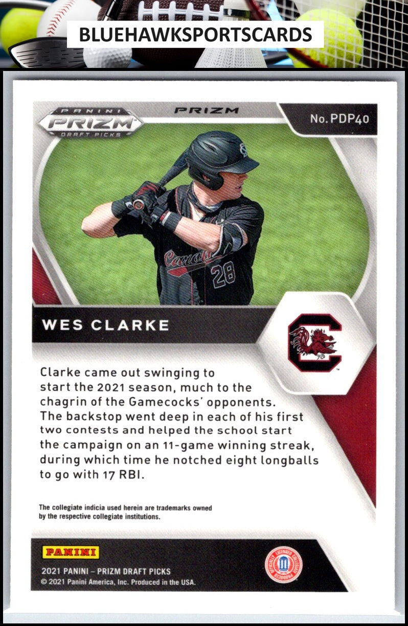 2021 Panini Prizm Draft Picks #PDP40 Wes Clarke Red Velocity Prizm