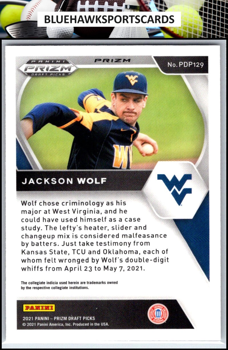 2021 Panini Prizm Draft Picks #PDP129 Jackson Wolf Red Velocity Prizm