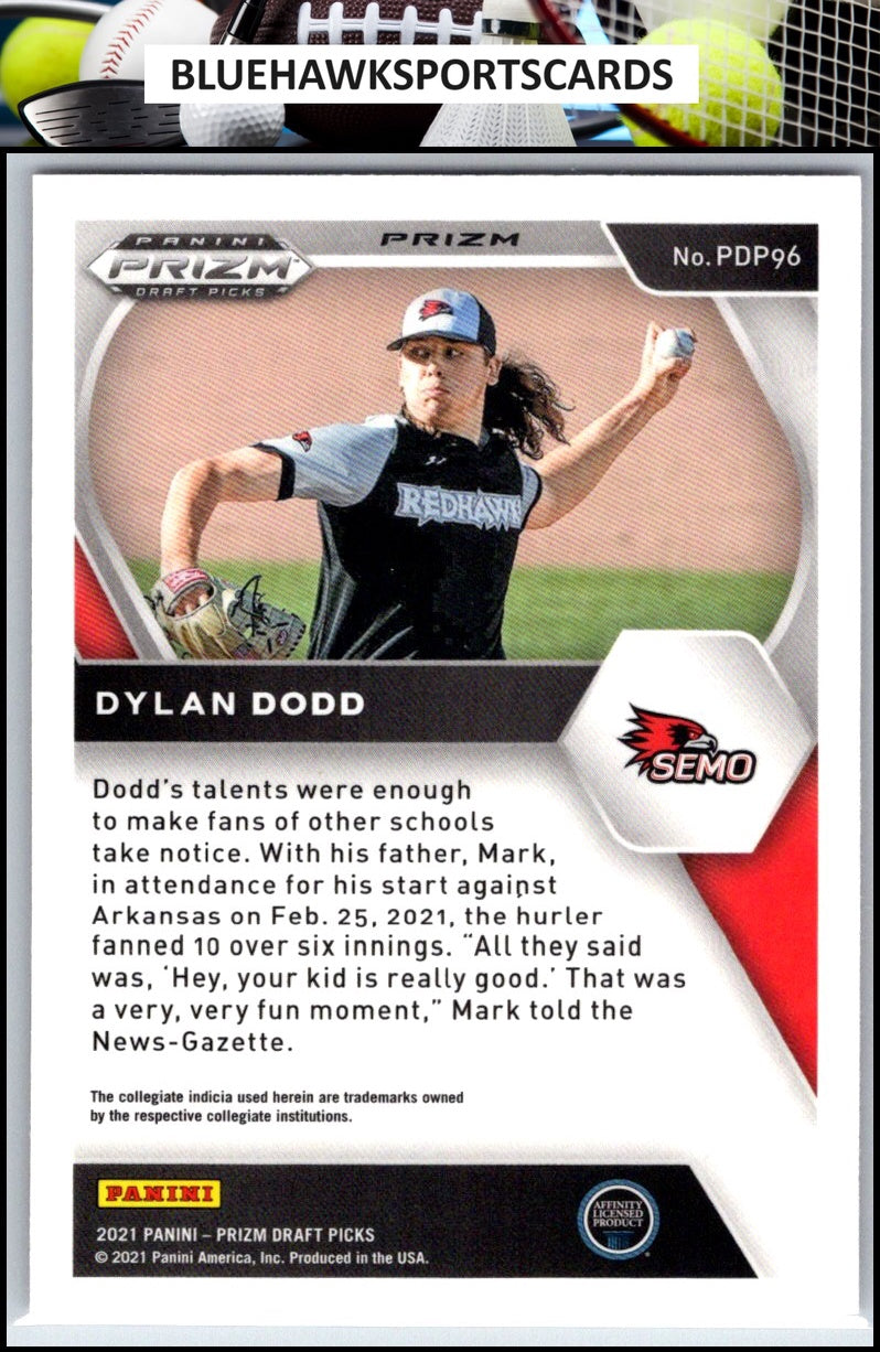 2021 Panini Prizm Draft Picks #PDP96 Dylan Dodd Red Velocity Prizm