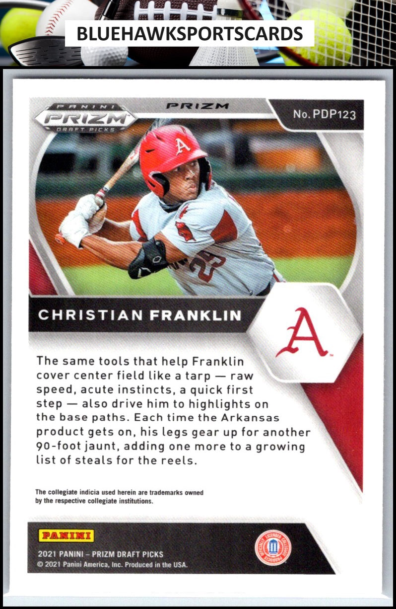 2021 Panini Prizm Draft Picks #PDP123 Christian Franklin Red Velocity Prizm