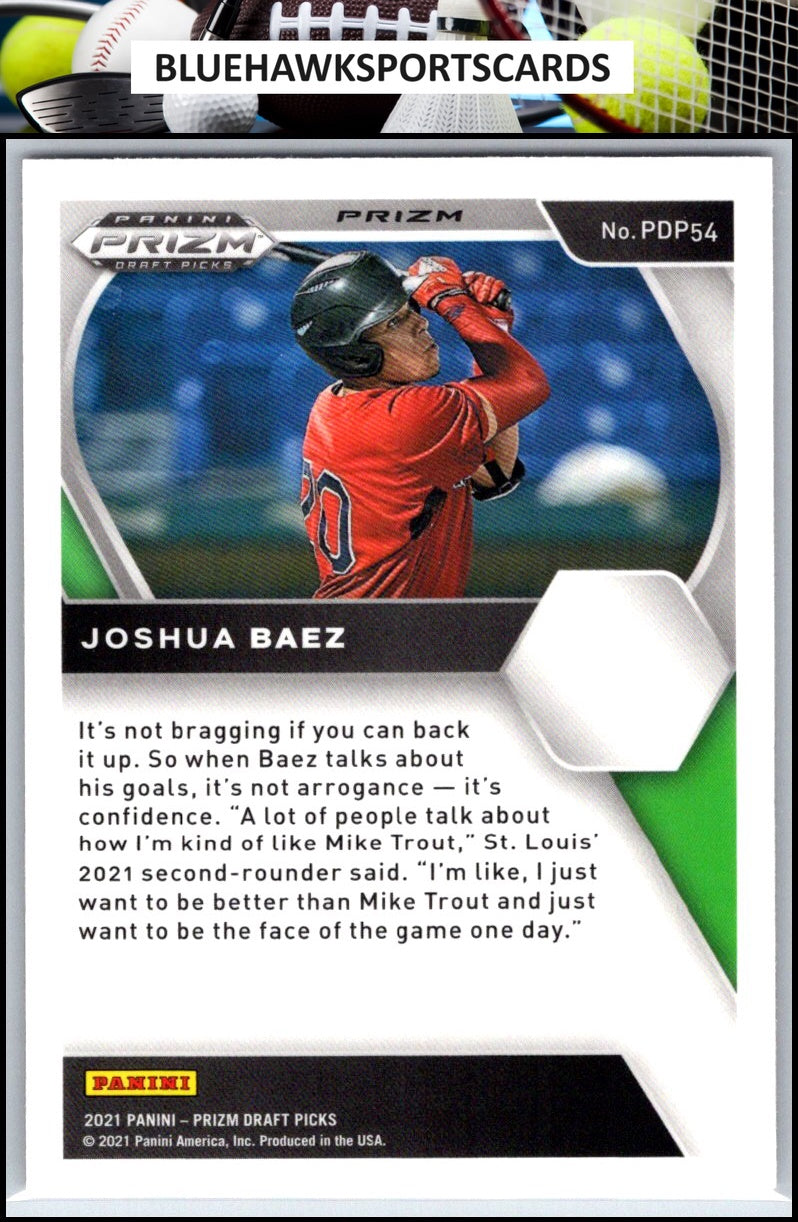 2021 Panini Prizm Draft Picks #PDP54 Joshua Baez Red Velocity Prizm