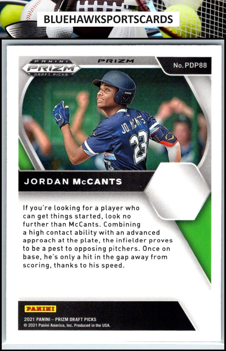2021 Panini Prizm Draft Picks #PDP88 Jordan McCants Green Pulsar Prizm
