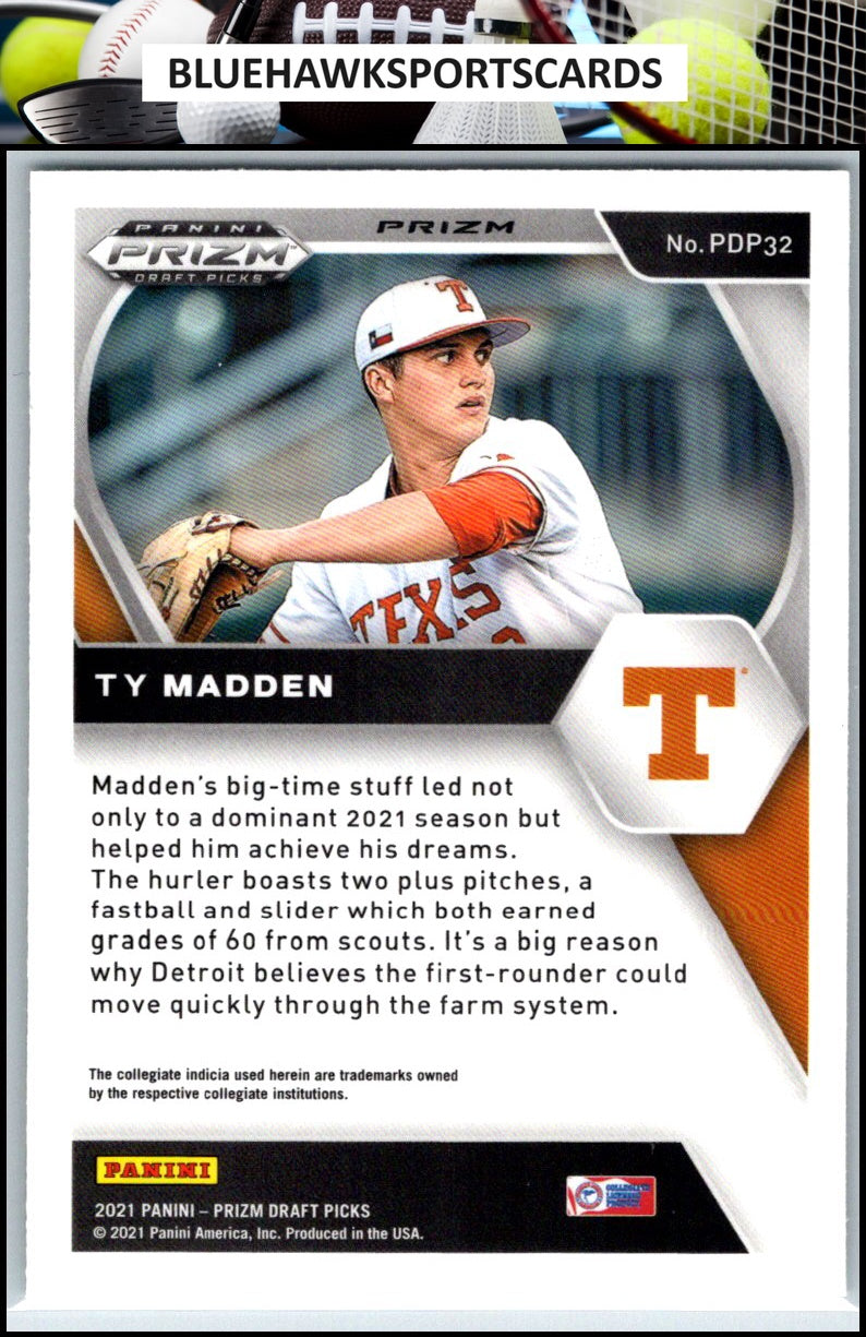 2021 Panini Prizm Draft Picks #PDP32 Ty Madden Green Pulsar Prizm