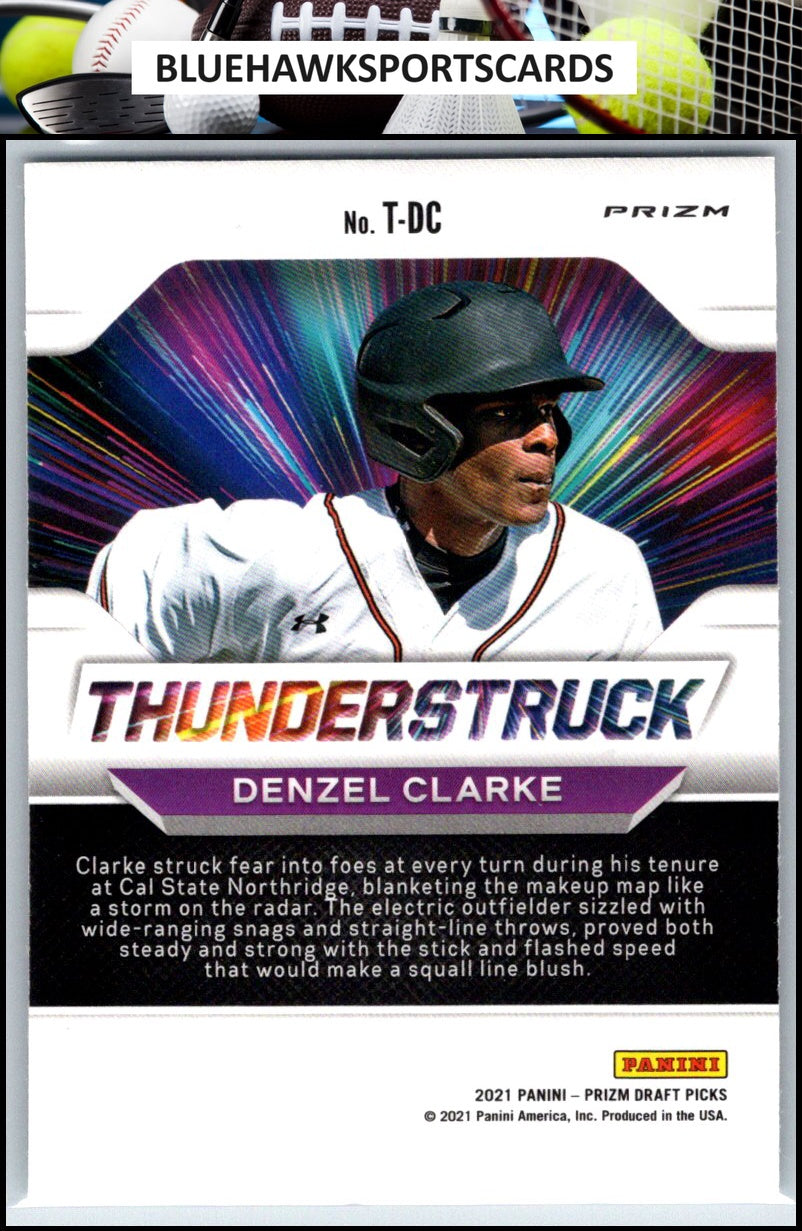 2021 Panini Prizm Draft Picks #T-DC Denzel Clarke Thunderstruck Silver Prizm