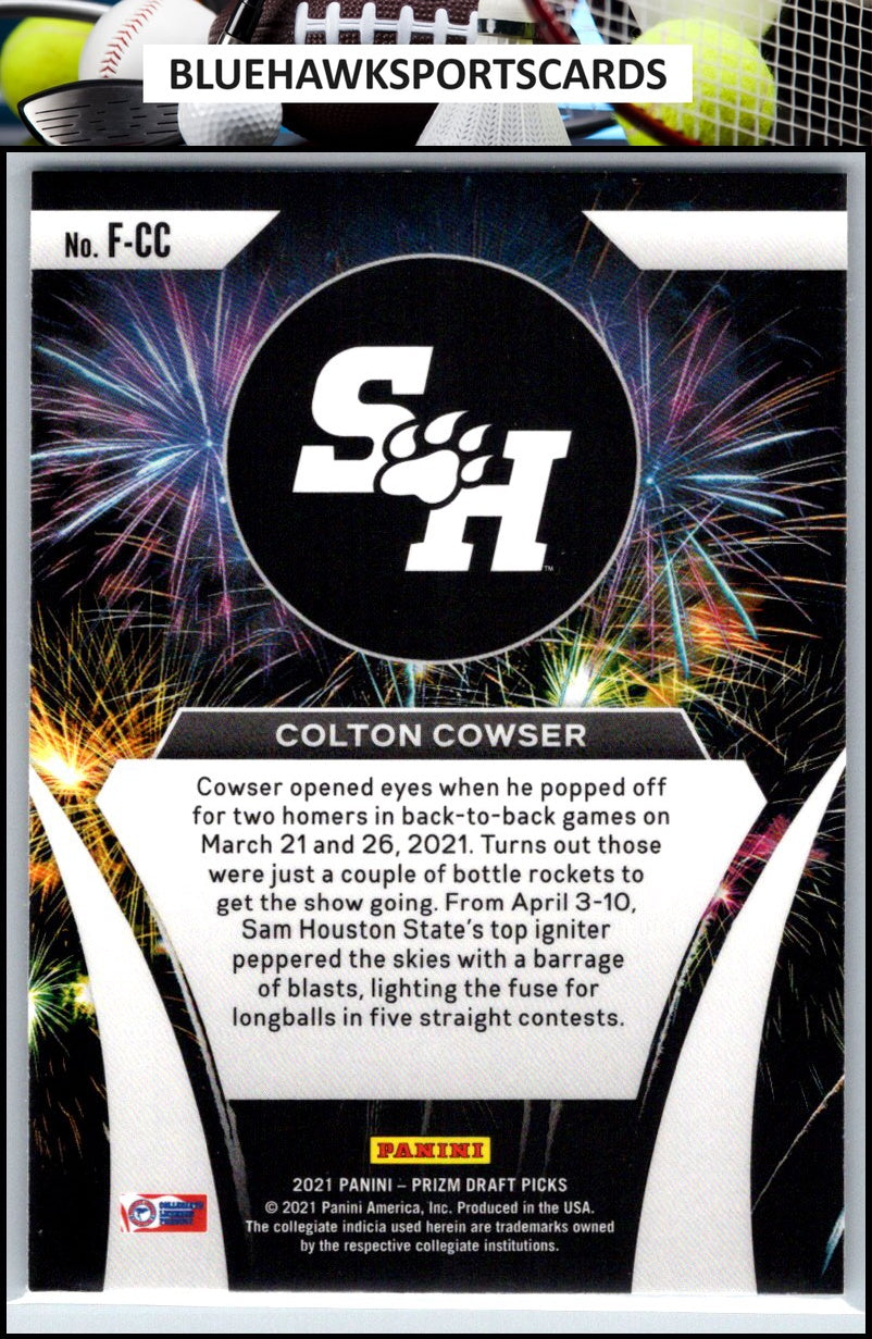 2021 Panini Prizm Draft Picks #F-CC Colton Cowser Fireworks