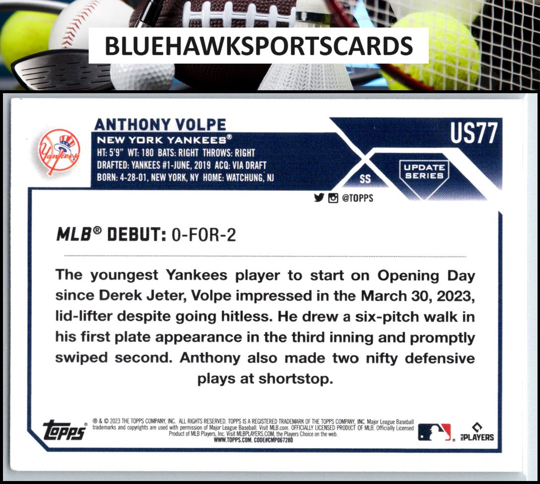 2023 Topps Update #US77 Anthony Volpe