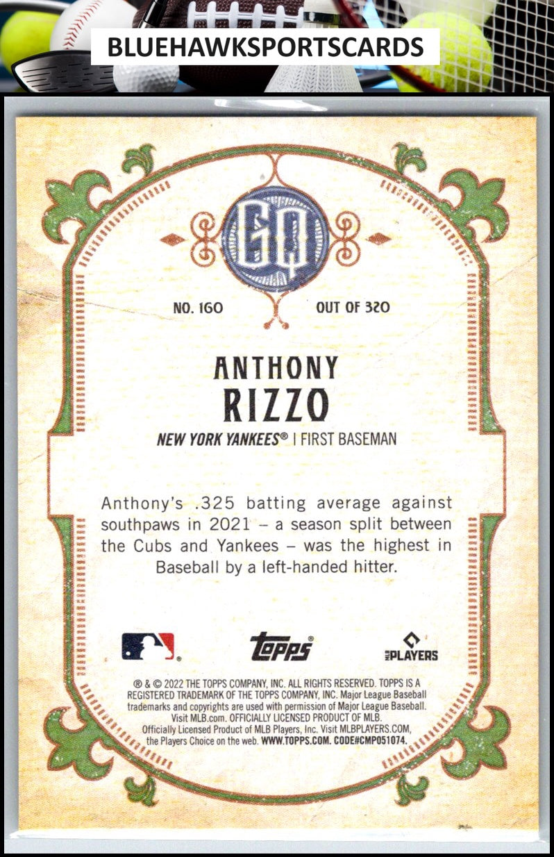 2022 Topps Gypsy Queen #160 Anthony Rizzo Chrome