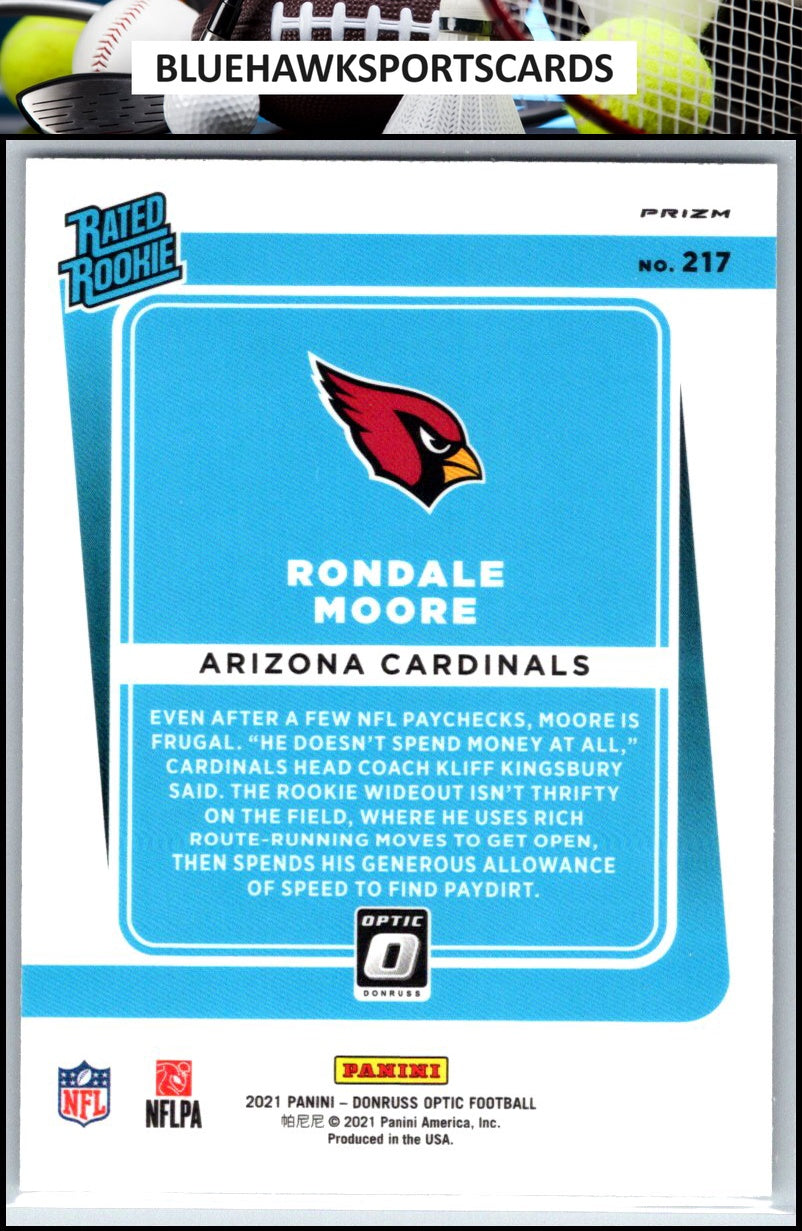 2021 Donruss Optic #217 Rondale Moore Purple Shock