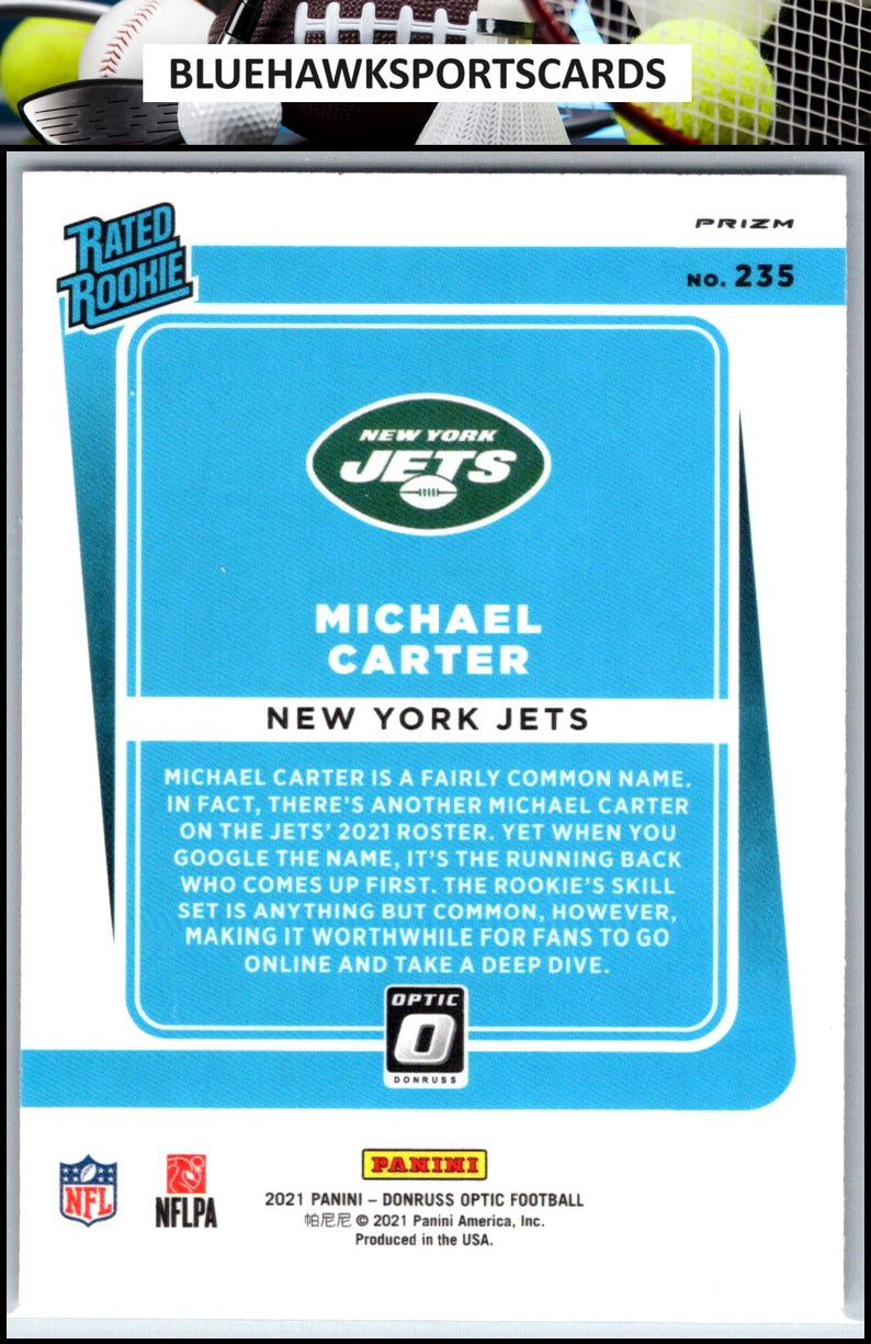 2021 Donruss Optic #235 Michael Carter Purple Shock