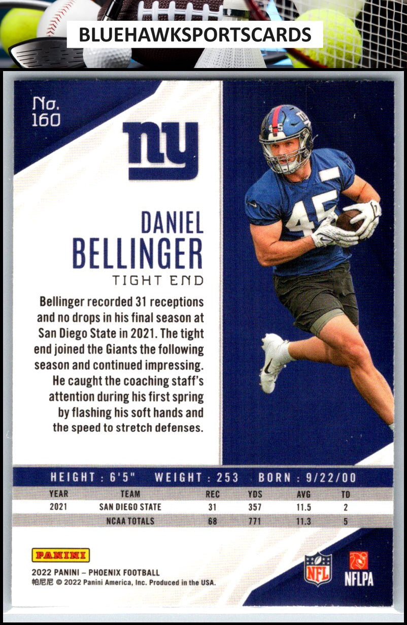 2022 Panini Phoenix #160 Daniel Bellinger