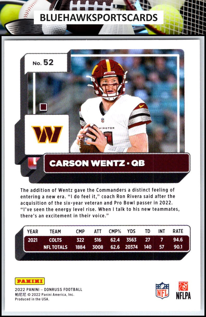 2022 Donruss #52 Carson Wentz