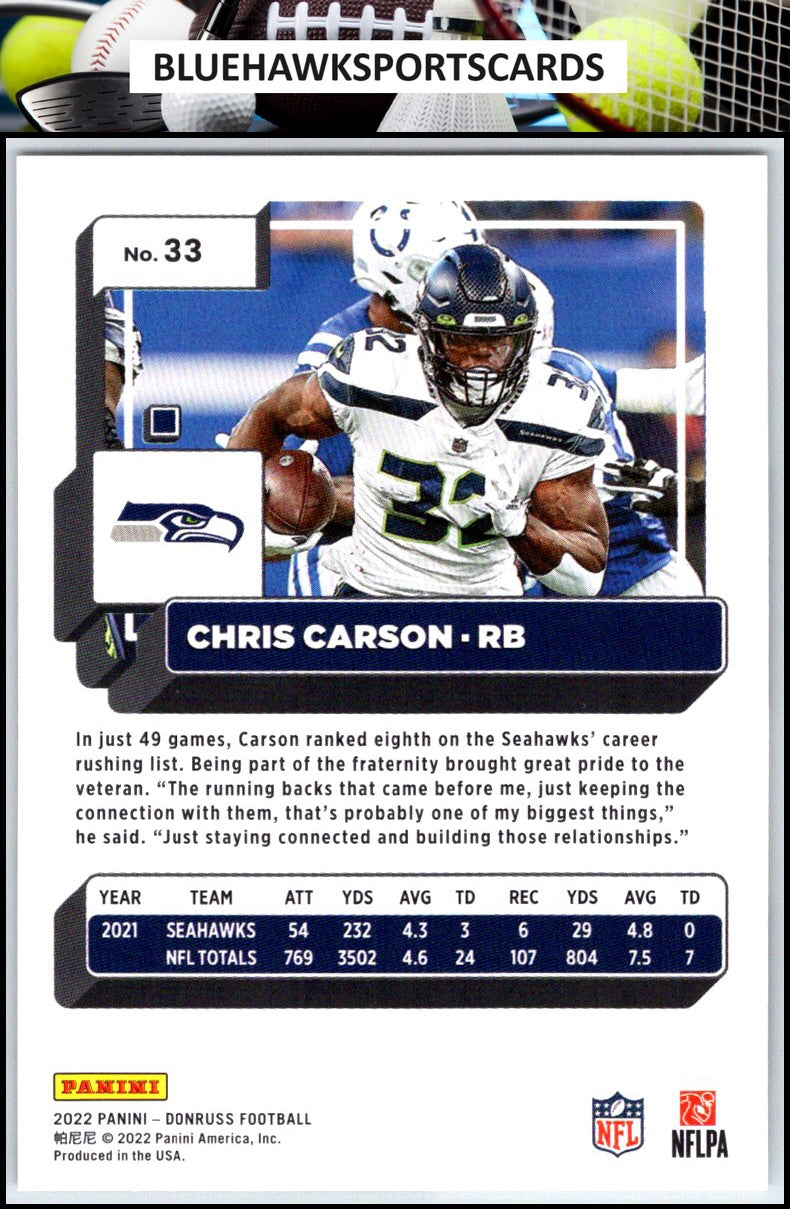 2022 Donruss #33 Chris Carson