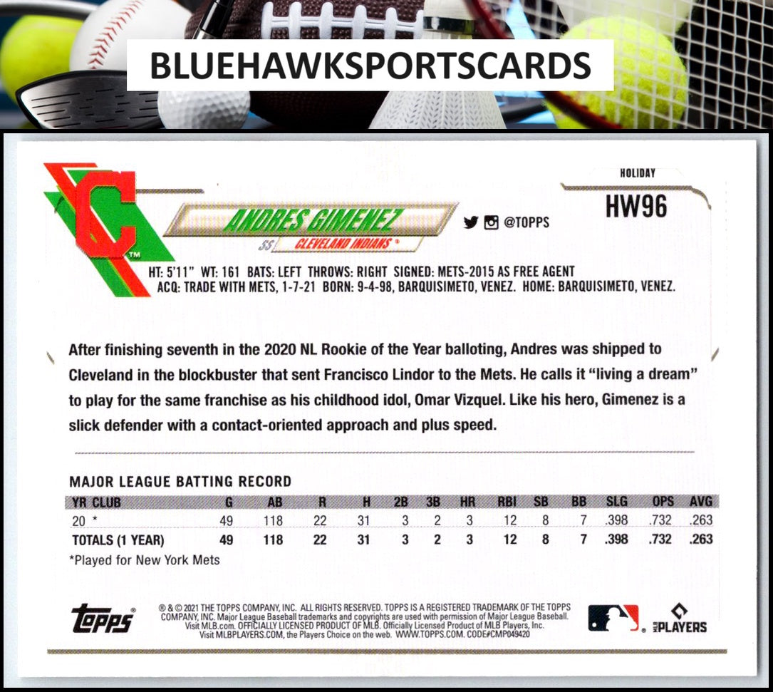 2021 Topps Holiday #HW96 Andres Gimenez
