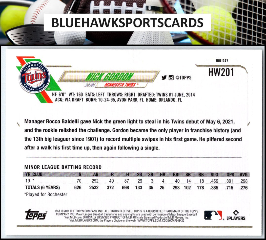 2021 Topps Holiday #HW201 Nick Gordon