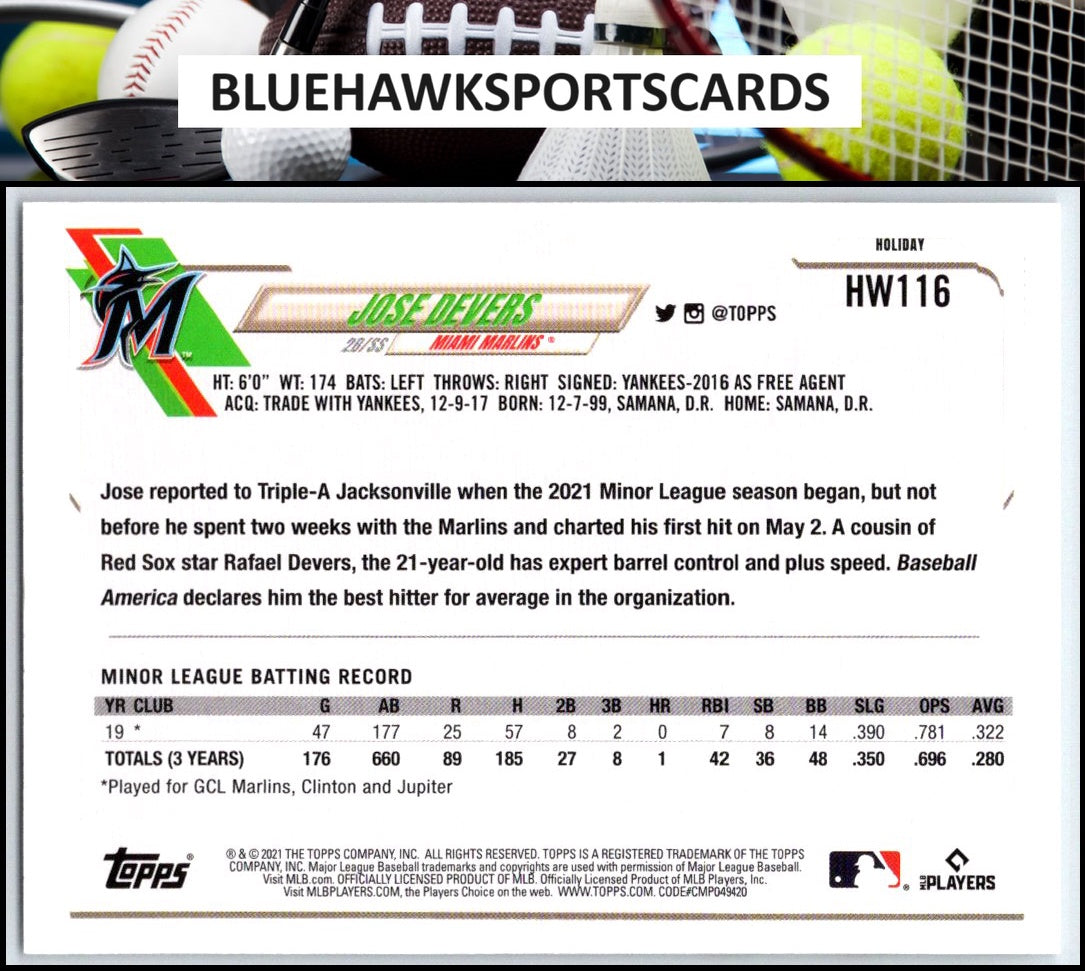 2021 Topps Holiday #HW116 Jose Devers