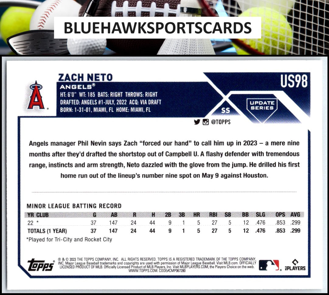 2023 Topps Update #US98 Zach Neto
