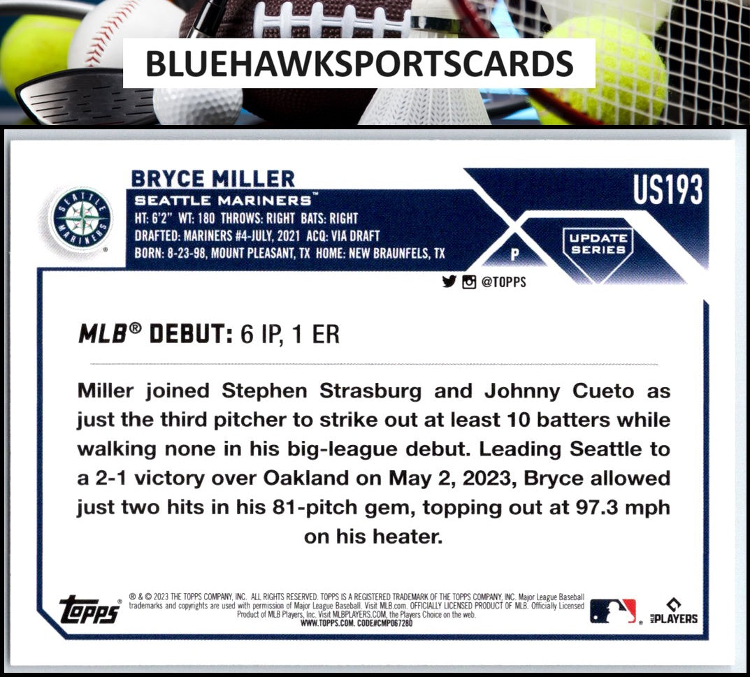2023 Topps Update #US193 Bryce Miller