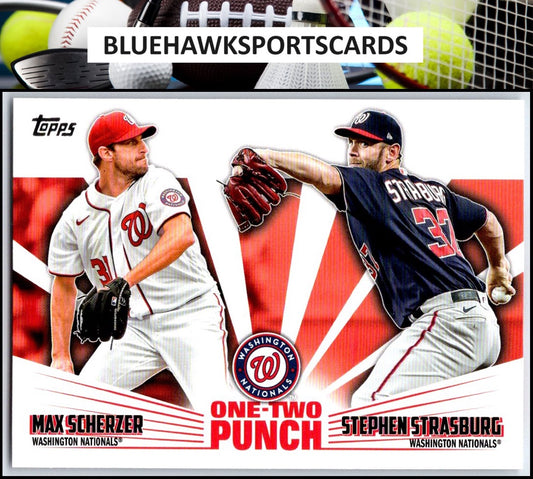 2023 Topps #12P-16 Max Scherzer / Stephen Strasburg One-Two Punch