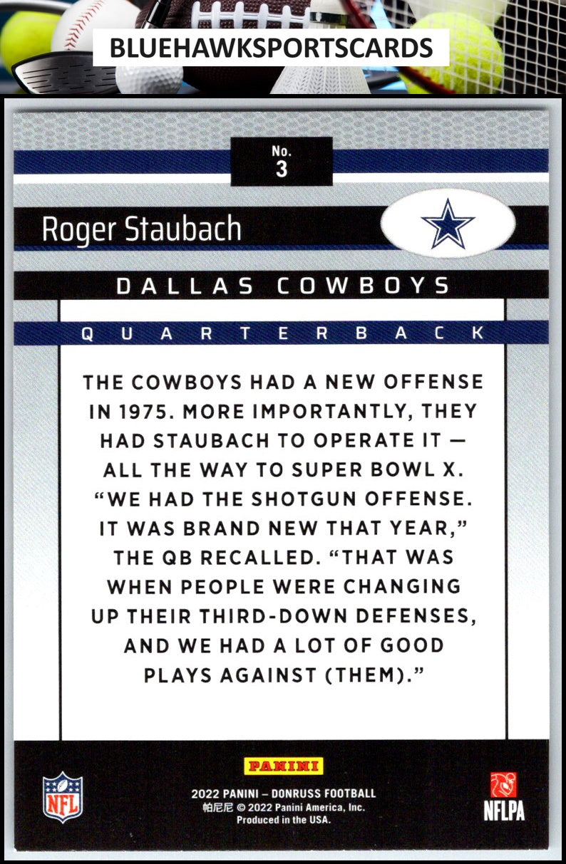 2022 Donruss #3 Roger Staubach Retro 2002
