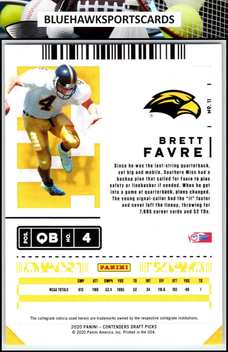 2020 Panini Contenders Draft Picks #11 Brett Favre