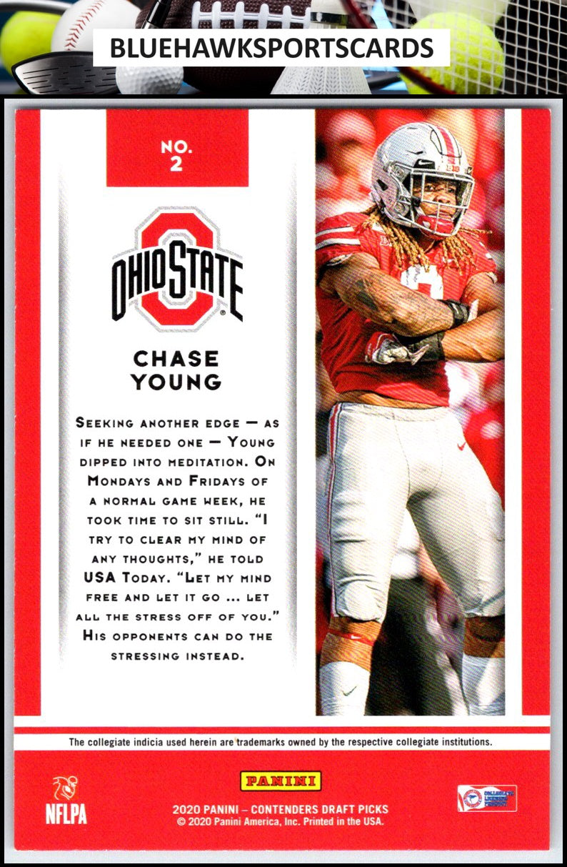 2020 Panini Contenders Draft Picks #2 Chase Young Game Day Ticket