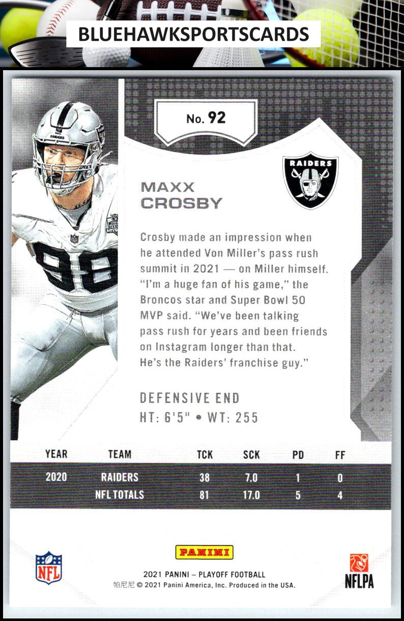 2021 Panini Playoff #92 Maxx Crosby
