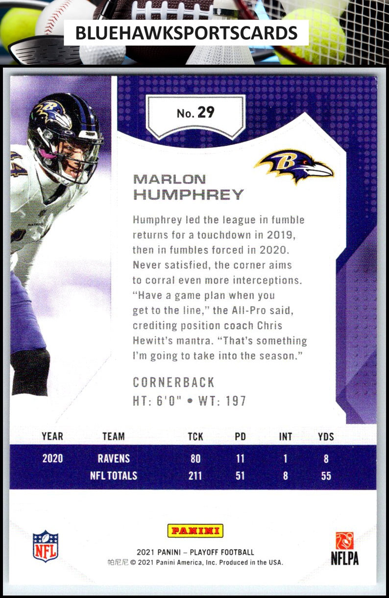 2021 Panini Playoff #29 Marlon Humphrey