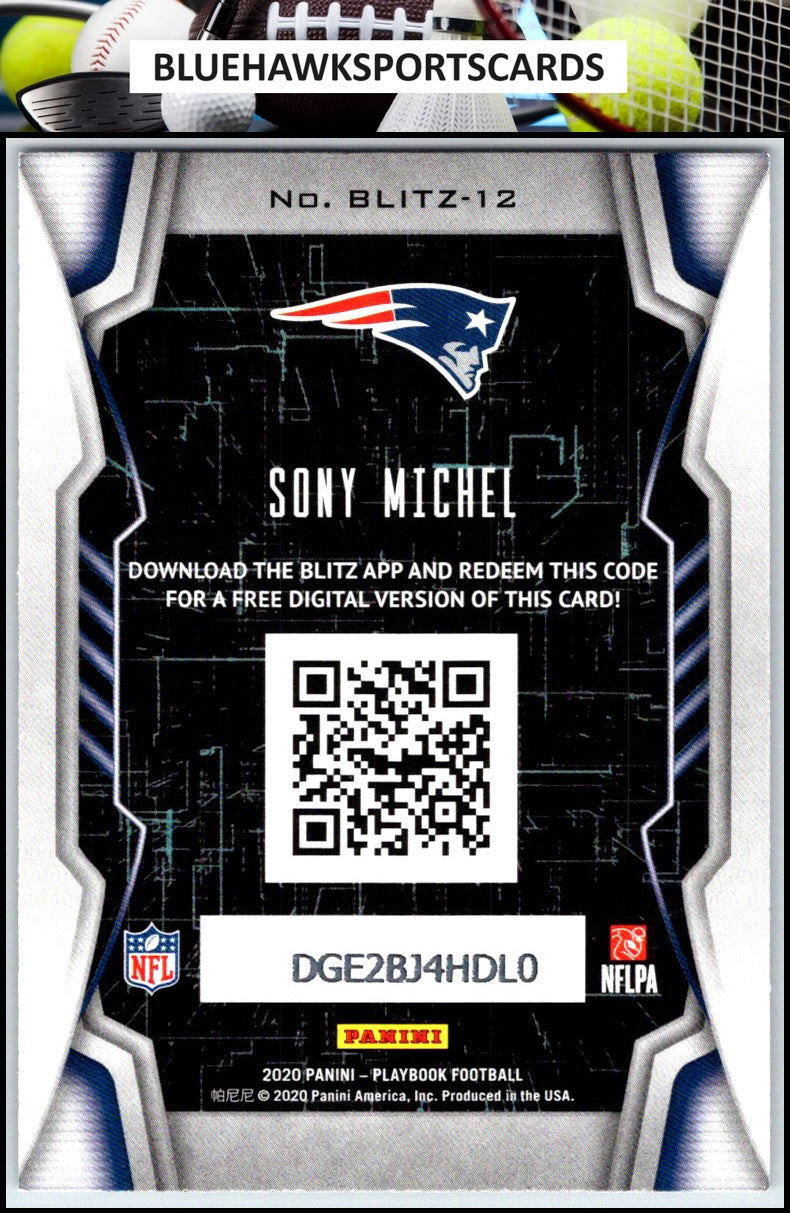2020 Panini Playbook #BLITZ-12 Sony Michel Blitz