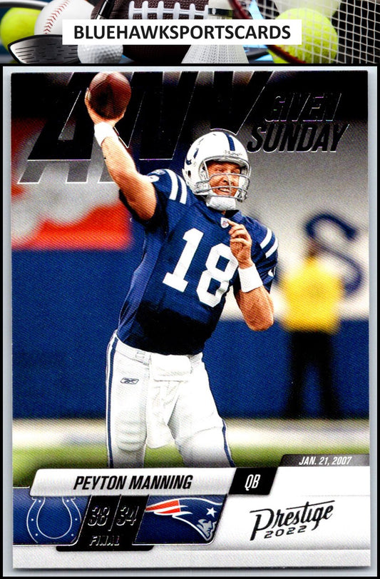 2022 Panini Prestige #10 Peyton Manning Any Given Sunday