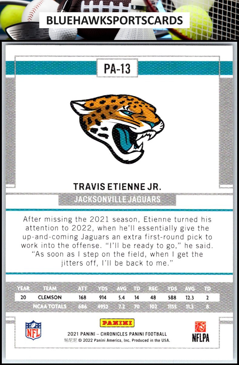 2021 Panini Chronicles #PA-13 Travis Etienne Jr. Panini