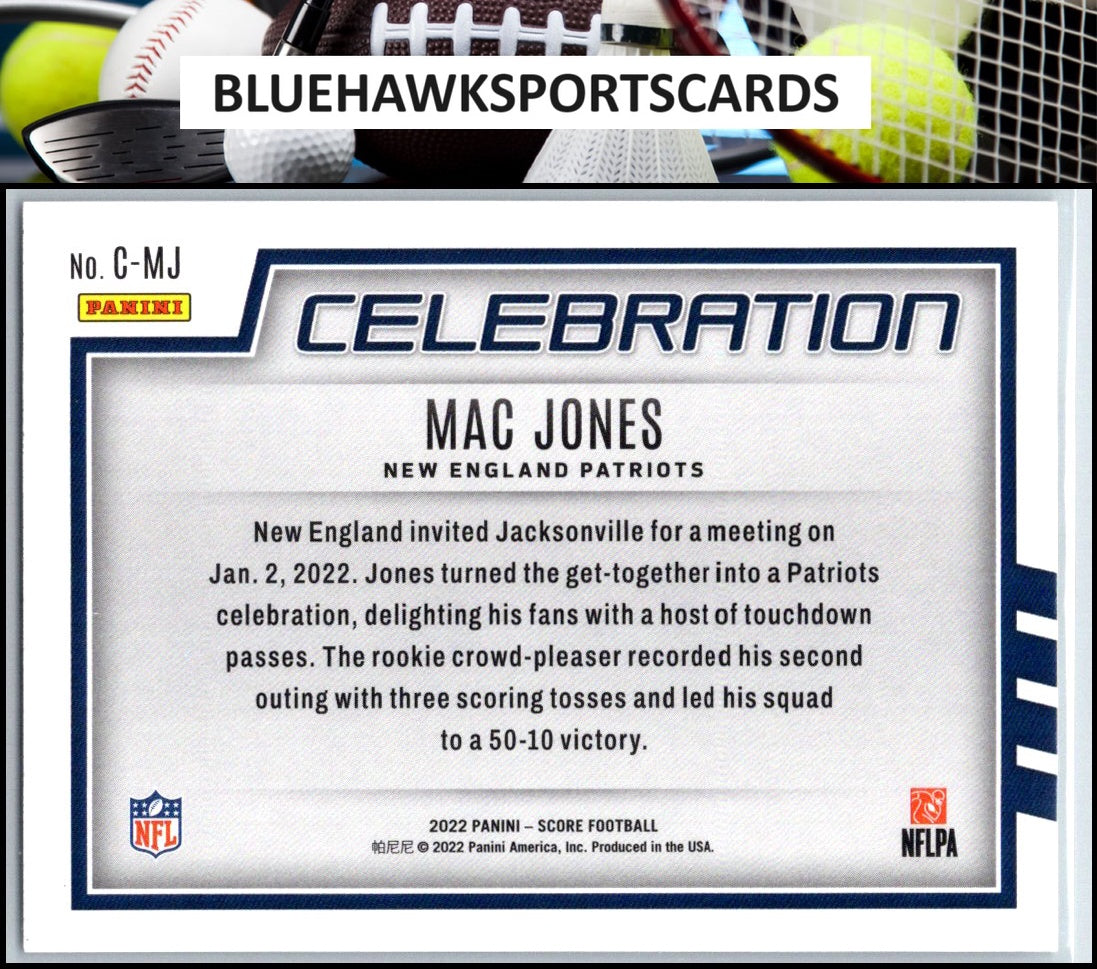 2022 Score #C-MJ Mac Jones Celebration