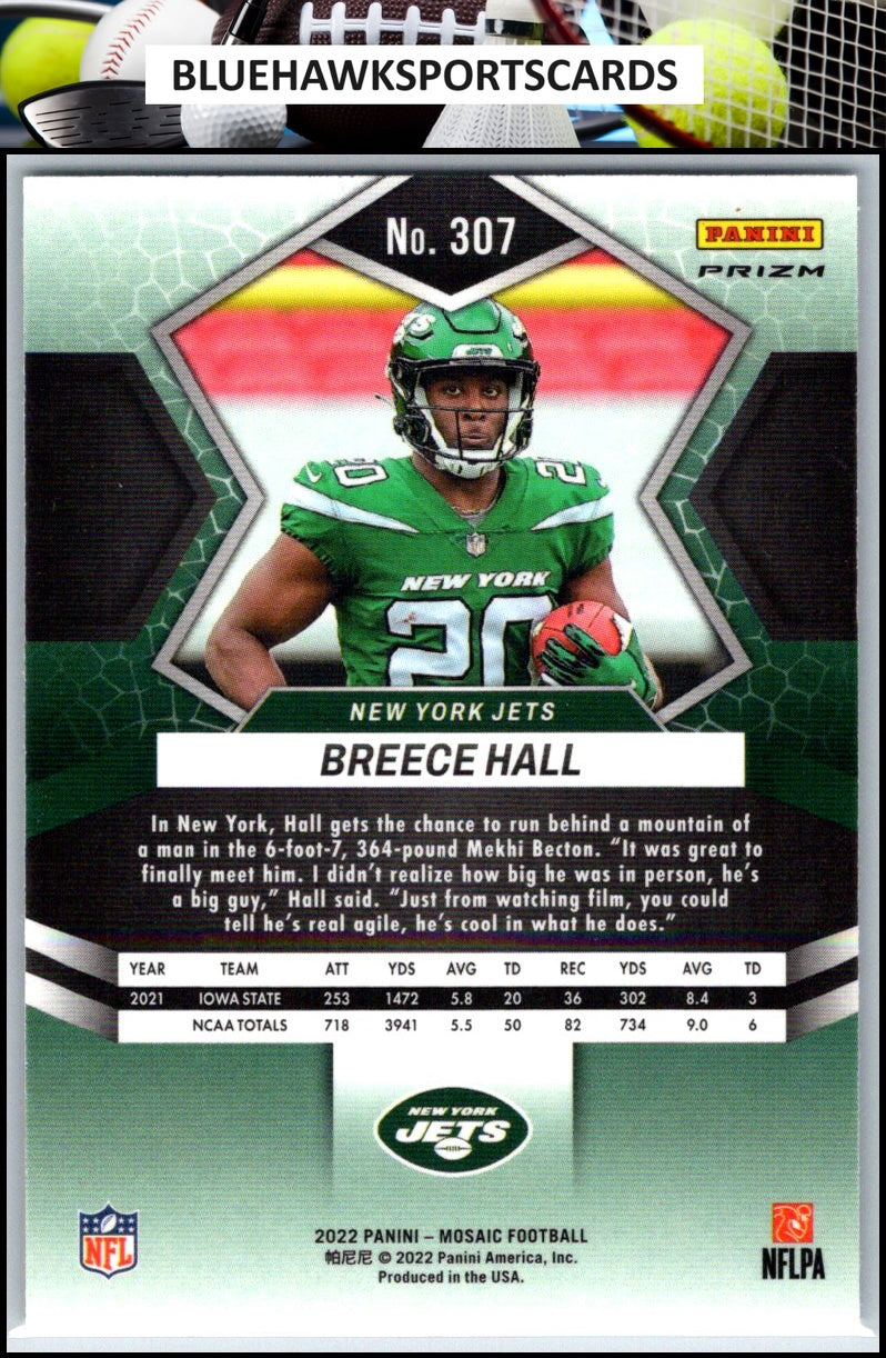 2022 Panini Mosaic #307 Breece Hall Mosaic Green