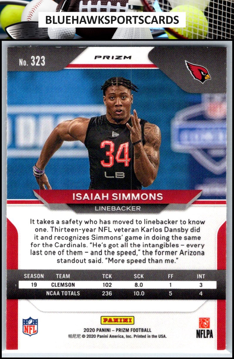 2020 Panini Prizm #323 Isaiah Simmons Prizm