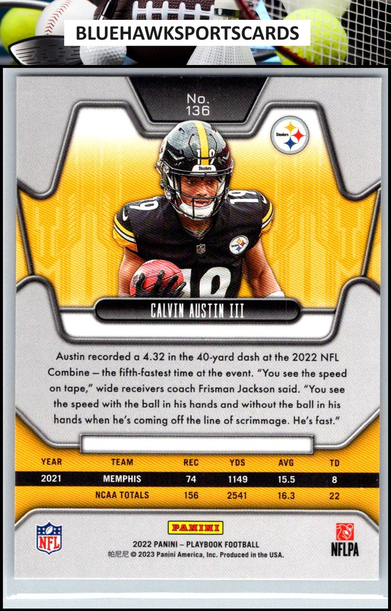 2022 Panini Playbook #136 Calvin Austin III