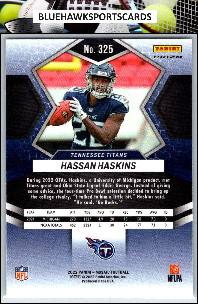 2022 Panini Mosaic #325 Hassan Haskins Mosaic Green