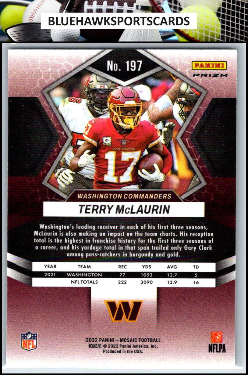 2022 Panini Mosaic #197 Terry McLaurin Mosaic Green