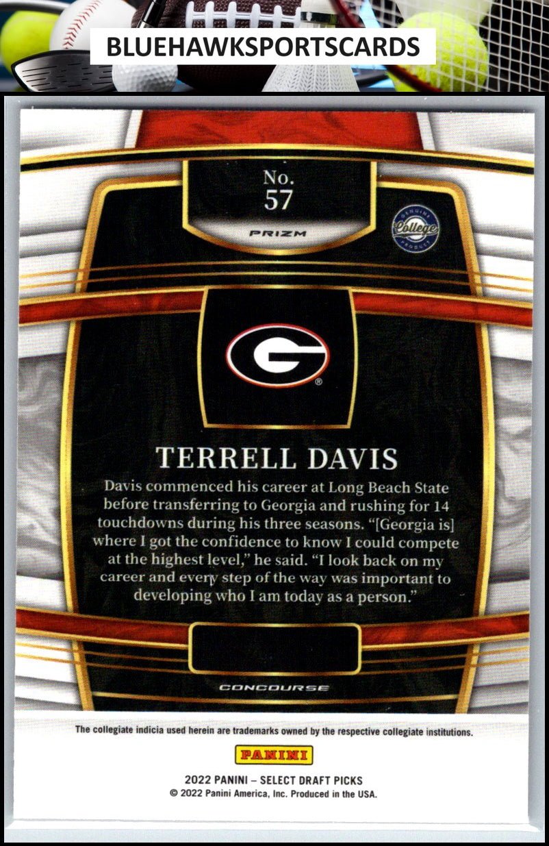 2022 Panini Select Draft Picks #57 Terrell Davis Red Lazer Prizm