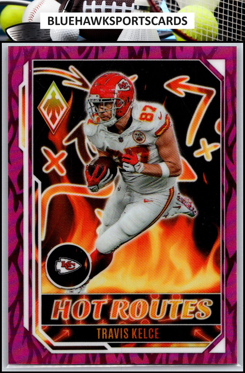2022 Panini Phoenix #HR-27 Travis Kelce Hot Routes Pink #/175