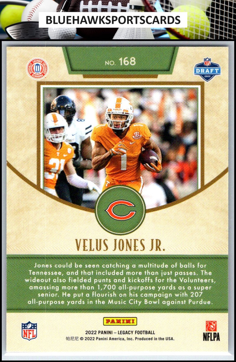 2022 Panini Legacy #168 Velus Jones Jr. Red #/299