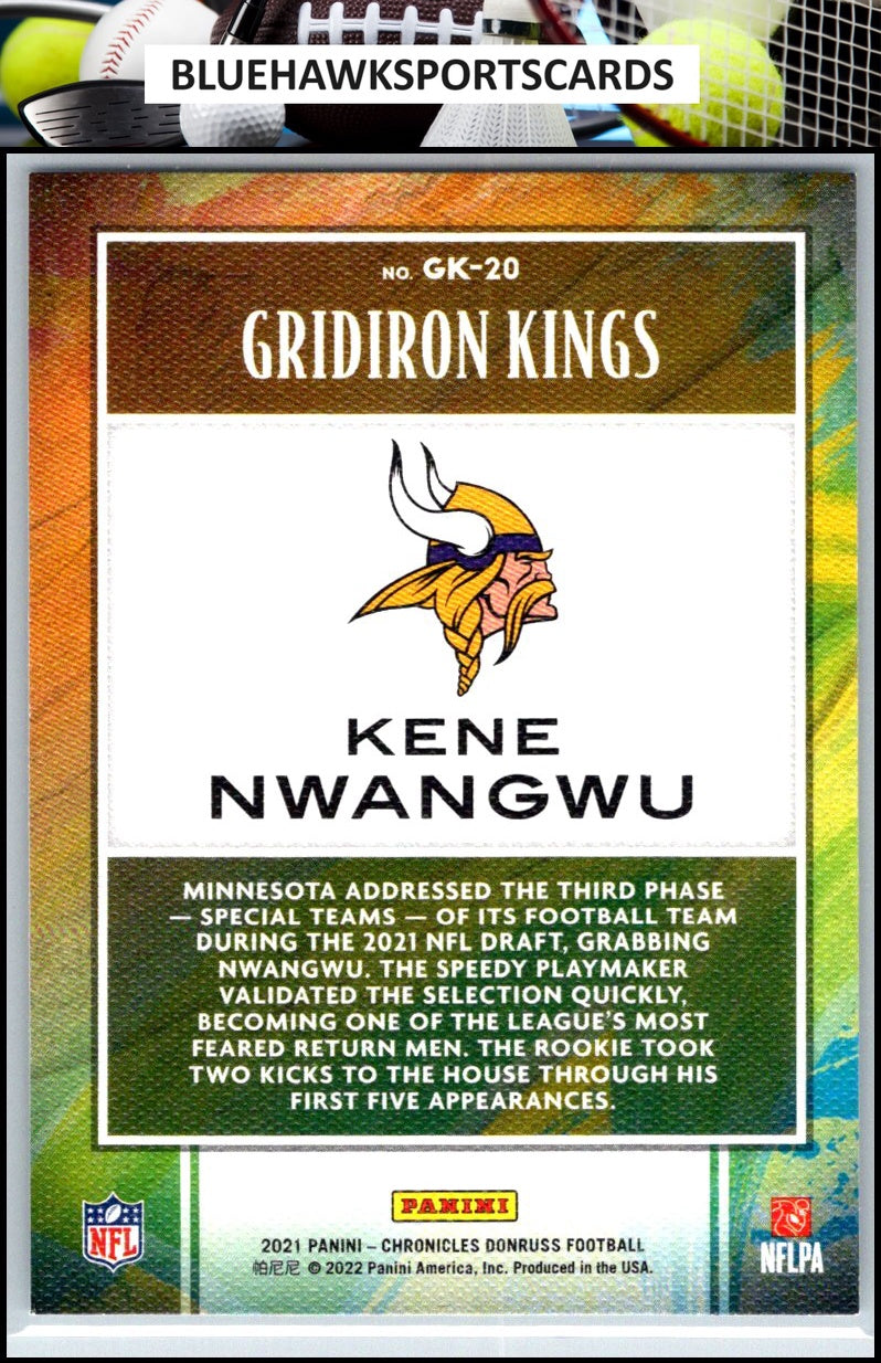 2021 Panini Chronicles #GK-20 Kene Nwangwu Gridiron Kings